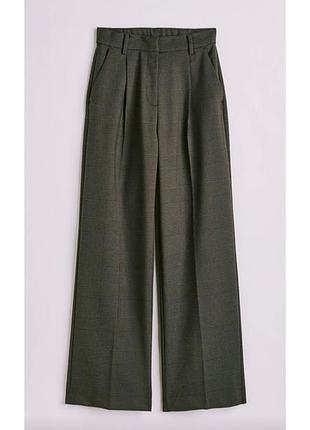 Брюки h&m коричневые в клетку, р-р xs-34 европ.