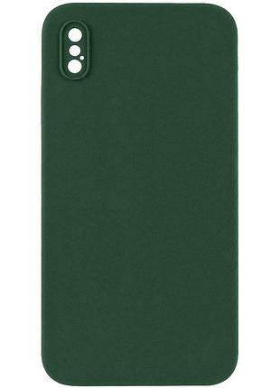 Чехол silicone case square full camera protective (aa) nologo для apple iphone xs max (6.5") зеленый / cyprus green