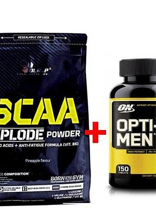 Комплект аминокислота olimp bcaa xplode powder,1 кг - ананас + витамины optimum nutrition opti-men 150 таб (912557)