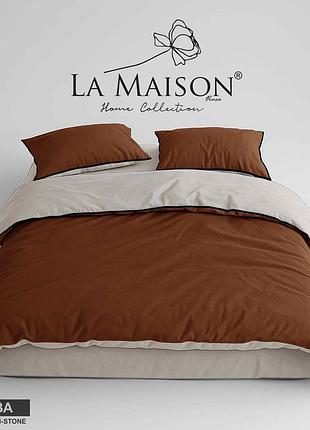 Постельное бельё варёный хлопок la maison 200 на 220 см евро размер ruba cinnamon