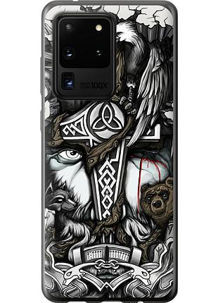Чехол силиконовый на телефон samsung galaxy s20 ultra тату викинг "4098u-1831-58250"