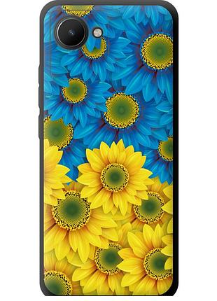 Чехол tpu патриотический на телефон realme c30 жёлто-голубые цветы "1048b-2700-58250"