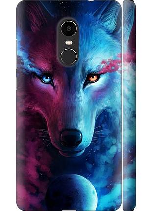 Чехол 3d пластиковый матовый на телефон xiaomi redmi note 4x арт-волк "3999m-951-58250"