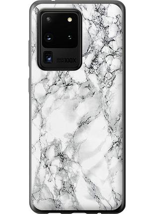 Чехол силиконовый на телефон samsung galaxy s20 ultra мрамор белый "4480u-1831-58250"