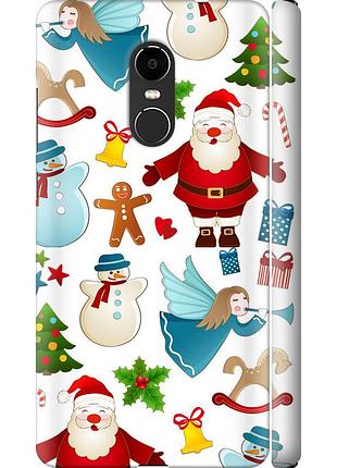 Чехол 3d пластиковый матовый на телефон xiaomi redmi note 4x новогодний 1 "4614m-951-58250"