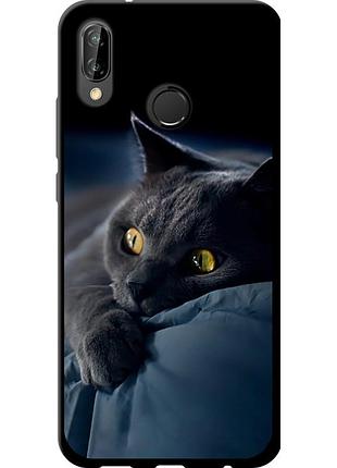 Чехол tpu на телефон huawei p20 lite дымчатый кот "825b-1410-58250"