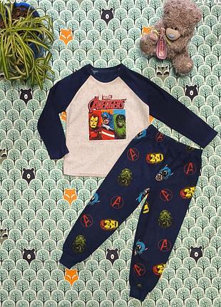 Пижама primark супергерои на мальчика 4-5 лет, флисовая