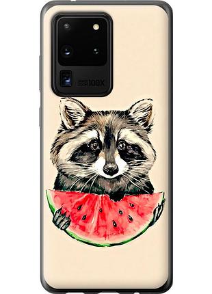 Чохол силіконовий на телефон samsung galaxy s20 ultra єнотик з кавуном "4605u-1831-58250"