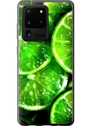 Чехол силиконовый на телефон samsung galaxy s20 ultra зелёные дольки лимона "852u-1831-58250"
