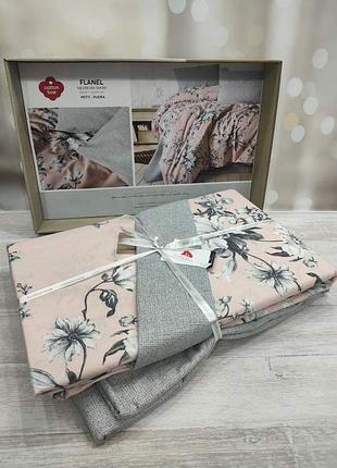 Постельное белье фланелевое байковое cotton box евро размер 200 на 220 см petit