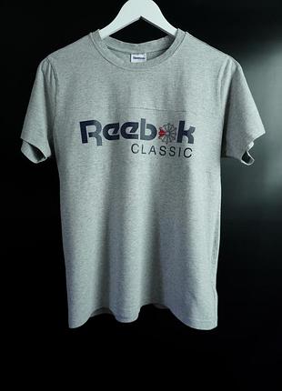 Жіноча сіра футболка оригінал reebok f classic tee medium grey heather  | розмір l