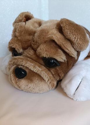 Реалистичный плюшевый бульдог 35 см, от компании plushland.