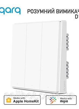 Вимикач триклавішний xiaomi aqara d1 zigbee без нульової лінії для розумного дому білий
