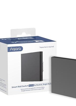 Вимикач aqara smart wall switch h1 без нульової лінії темно-сірий одноклавішний для розумного дому zigbee 3.0
