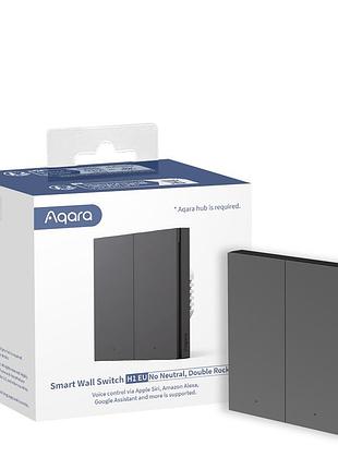 Вимикач aqara smart wall switch h1 темно-сірий без нульової лінії для розумного будинку zigbee 3.0