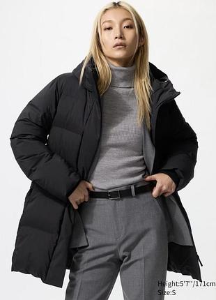Пуховик uniqlo чорний seamless down short coat