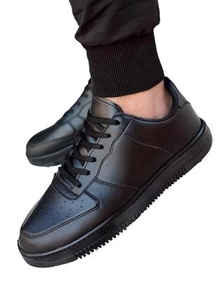Кроссовки черные unisex женские мужские подростковые 41 эко-кожа 2401