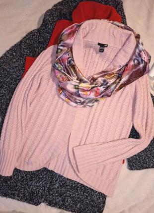 Теплый распашной кардиган с косами,50-58разм.,h&m