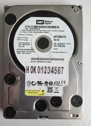 Донор hdd wd7500ayys 01rca0 h01234567 2060-701474-002 rev a
