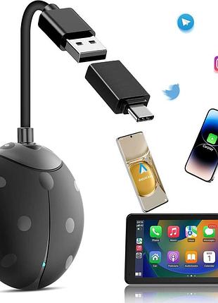 Автомобільний безпровідний адаптер carplay і android car 2 в 1