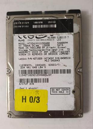 Донор hdd hitachi hts541612j9sa00 h0123 22 oa28613 01 sb3 d01