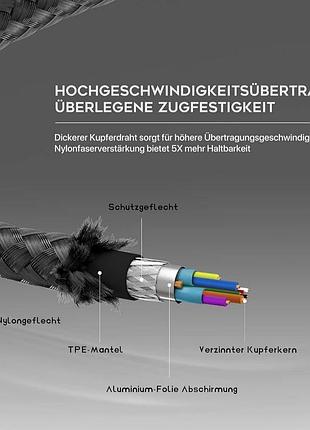 Кабель destek c1 usb - type c 5 м 3