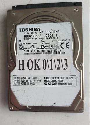 Донор hdd toshiba mk5059gsxp h0123 g002825a