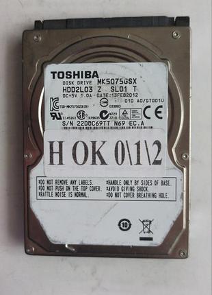 Донор hdd toshiba mk5075gsx h012 g002825a