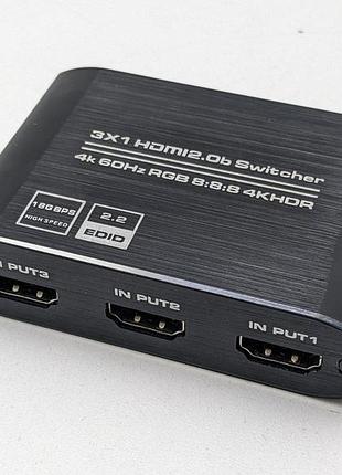 Сплітер hdmi 3 * 1 4k 60hz