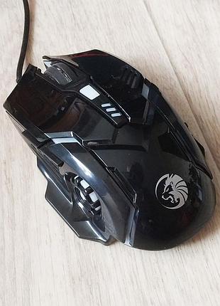 Мышка игровая проводная компьютерная 3200 dpi. кабель 1,42м. rgb 7 цветов usb мышь skylion
