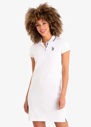 : платье поло хлопок металлик u.s. polo assn. цвет: optic white