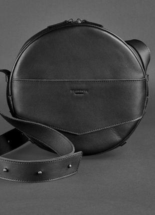 Кожаная женская круглая сумка-рюкзак maxi5 фото