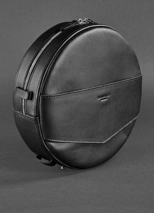 Кожаная женская круглая сумка-рюкзак maxi6 фото