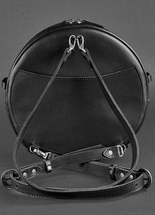 Кожаная женская круглая сумка-рюкзак maxi8 фото