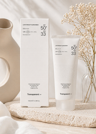 Transparent lab lightweight sunscreen spf 50+ pa+++- більш зволожуючий і легкий📌