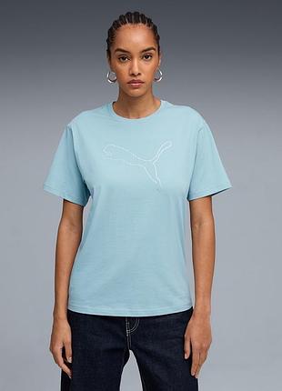 Футболка жіноча бавовна puma. колір: seafoam.