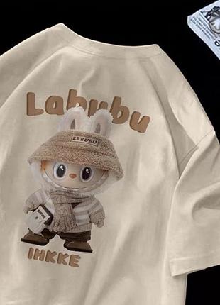 Жіноча футболка оверсайз з принтом лабубу (labubu)