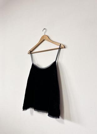 Бархатная блуза на бретелях h&amp;m🌿
