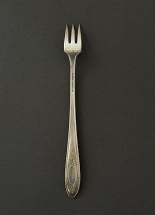 Коктейльна виделка vintage monroe silver co. silver plated 6" silverware cocktail fork осріблення вінтаж антикваріат