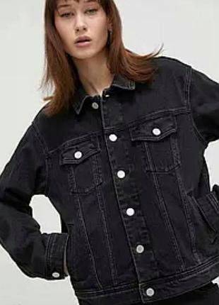 Черная женская джинсовка от h&amp;m