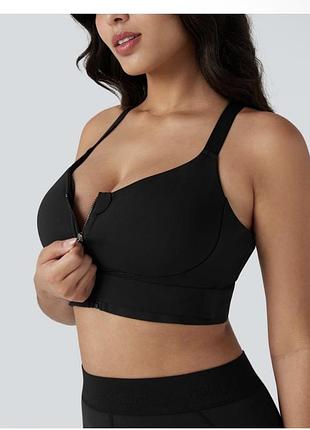 Спортивный бюстгальтер — модель halara speedwave™ medium support push up zipper adjustable buckle quick dry.