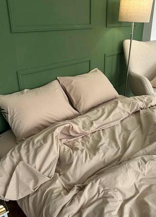 Постельное белье с вареного хлопка (washed cotton), 100% хлопок,турция "лате" семейный