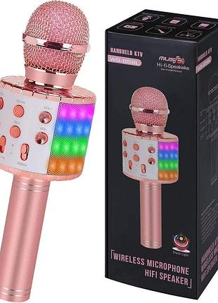 Микрофон караоке bluetooth zzlwan с led-подсветкой