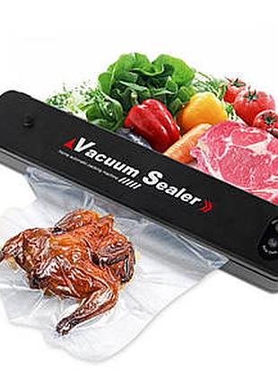 Кухонный вакуумный упаковщик пищевых продуктов vacuum sealer, черный / вакууматор