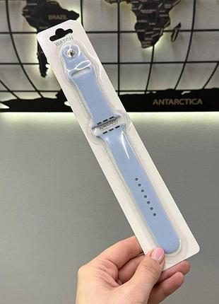 Ремінець силіконовий apple watch 42/44/45/49 mm,силікований якісний ремінець для епл вотч 42/44/45/49 мм (блакитний)