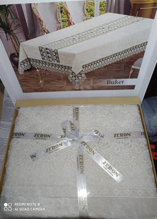 Набор скатерть emerald с салфетками 160*220 .