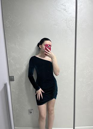 Елегантна велюрова сукня з асиметричним вирізом ✨