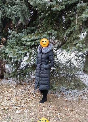 Куртка зимова пальто пуховик натуральне хутро