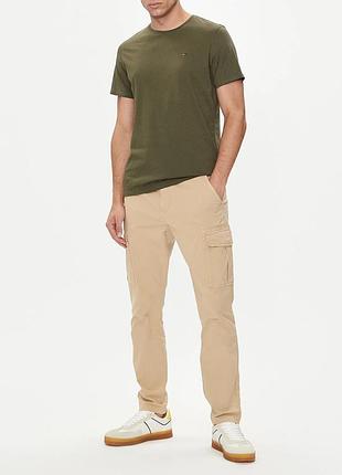 Мужская футболка tommy hilfiger regular fit, хаки, размер m