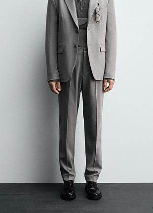 Брюки zara тестурированы 19659 light grey